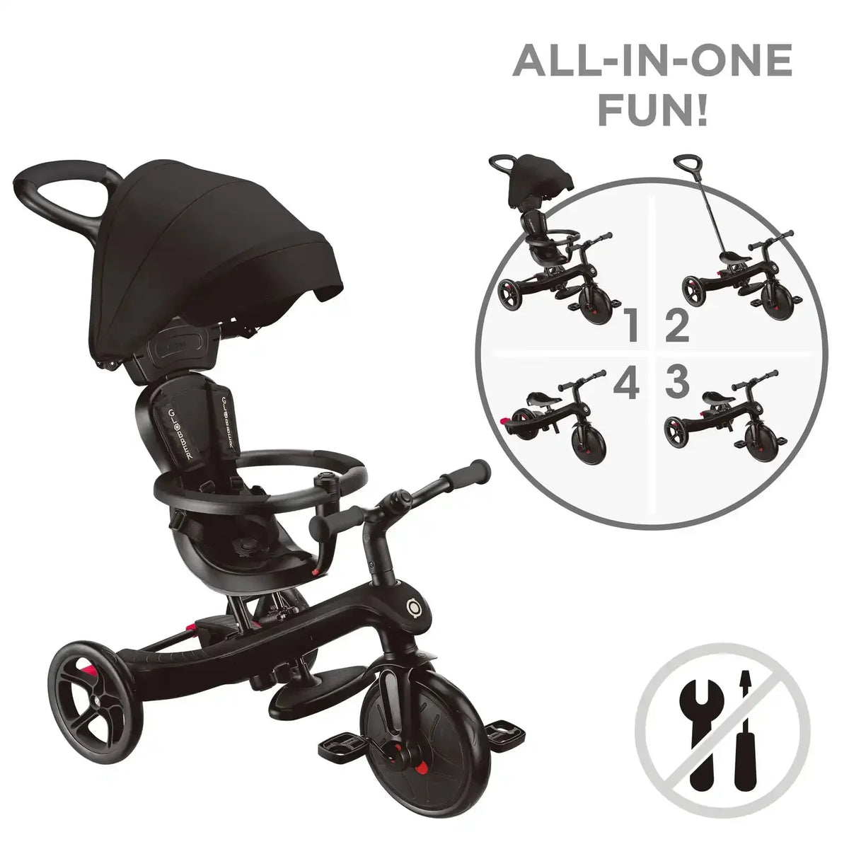 Globber Explorer 4 in 1 Trike BLACK