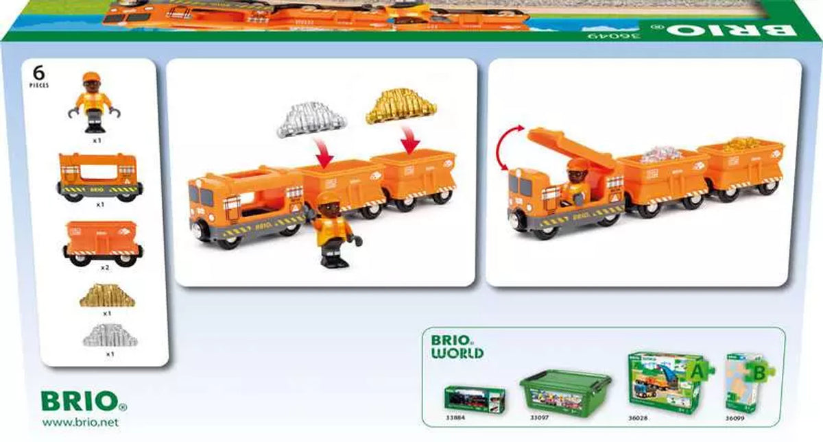 BRIO 36049 Gold Cargo Train 6 Pieces