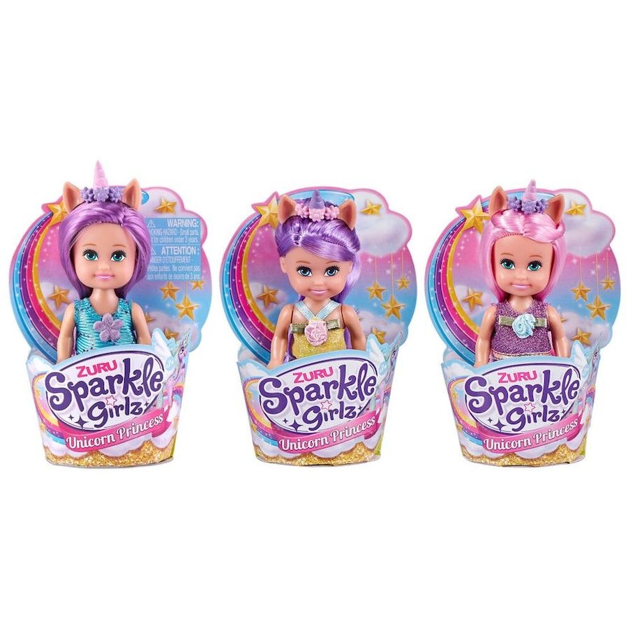 Zuru Sparkle Girlz 4.7" Unicorn Princess Doll Asorted