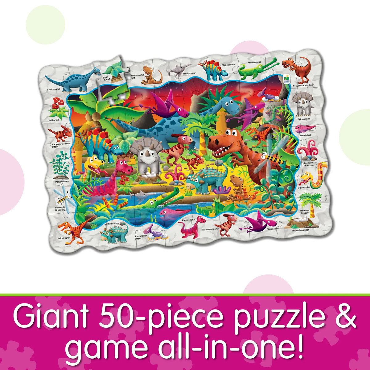 Puzzle Doubles Find It! Dinosaur 50pc Puzzle and Game