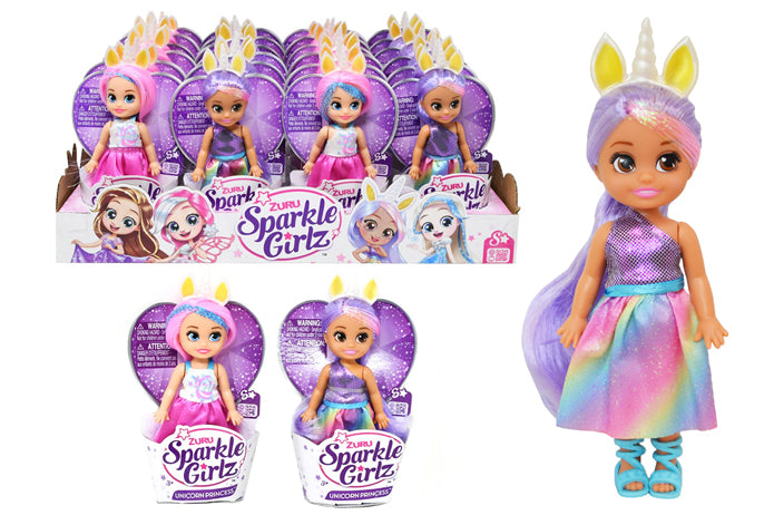 Zuru Sparkle Girlz 4.7&quot; Unicorn Princess Doll Asorted