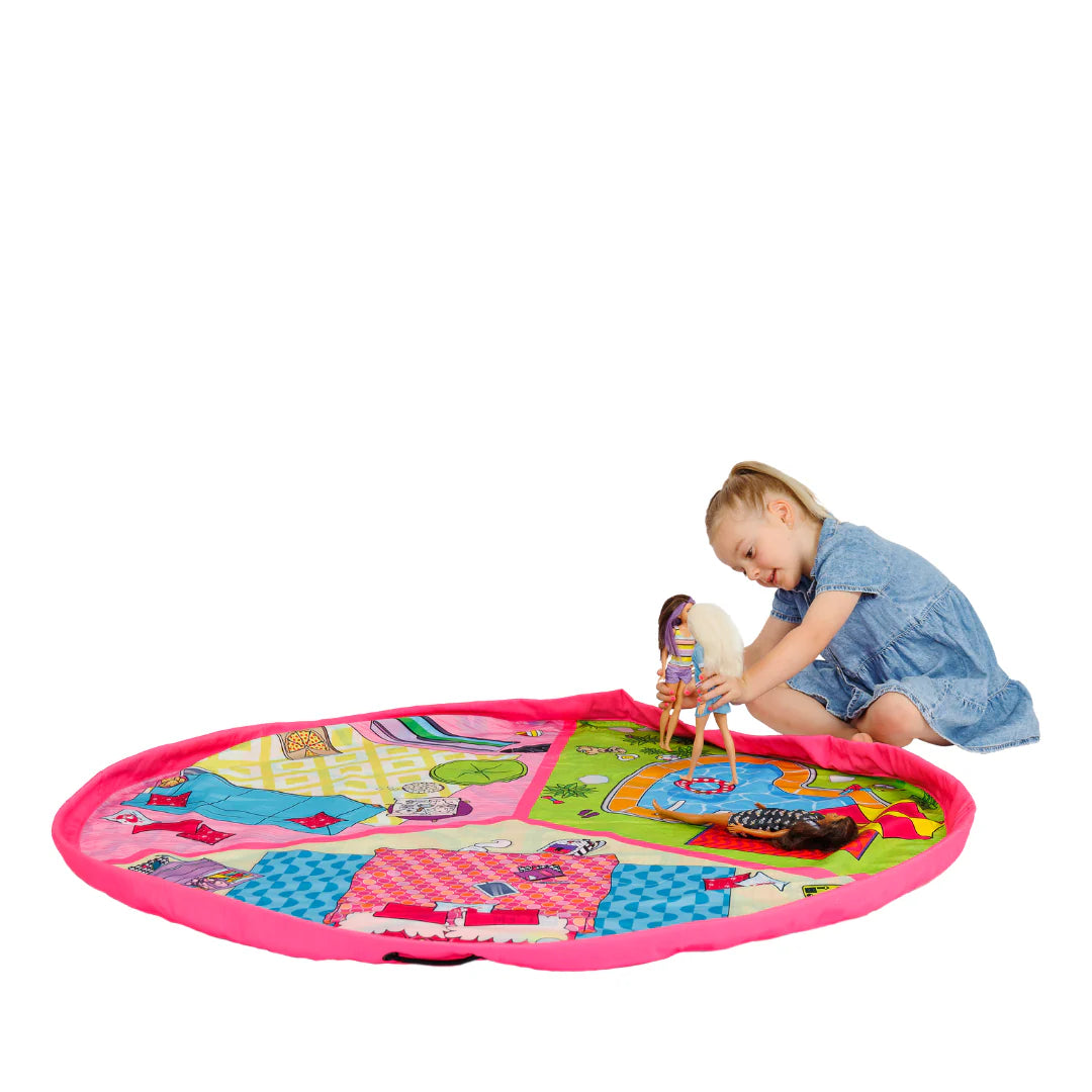 Barbie Malibu Play Pouch -Toy Storage Bag &amp; Mat