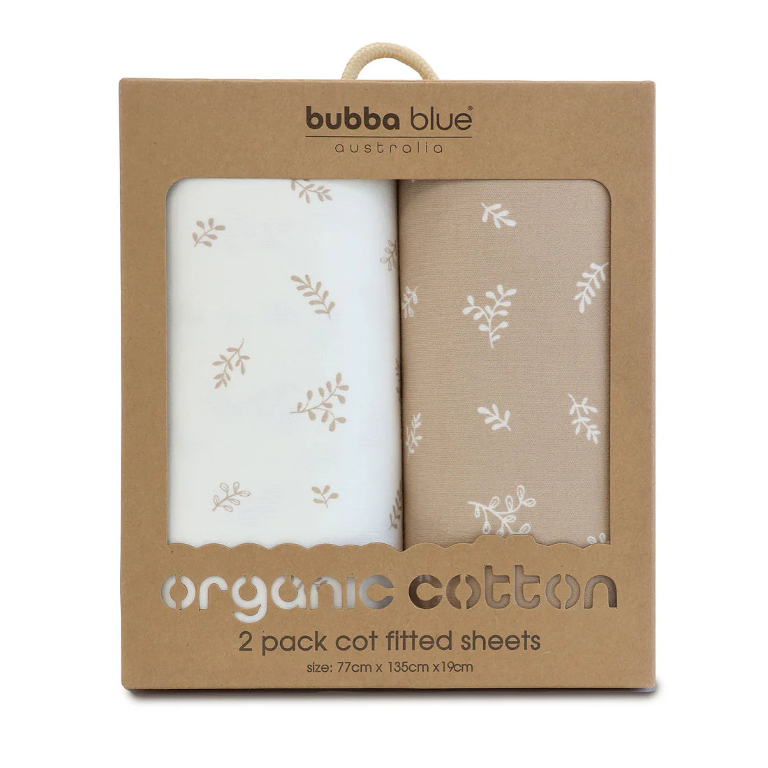 Bubba Blue Organic Cotton 2pk Cot Fitted Sheets Chestnut/Natural