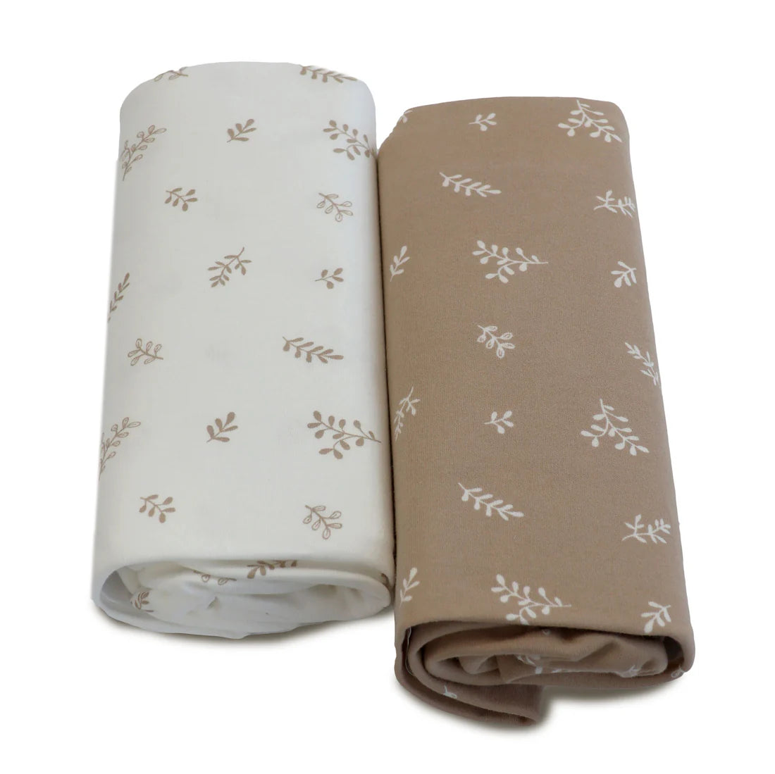 Bubba Blue Organic Cotton 2pk Cot Fitted Sheets Chestnut/Natural