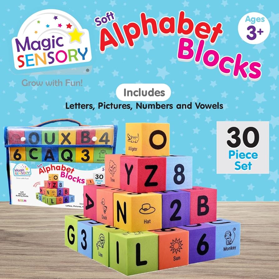 Magic Sensory Soft Alphabet &amp; Number Building Blocks