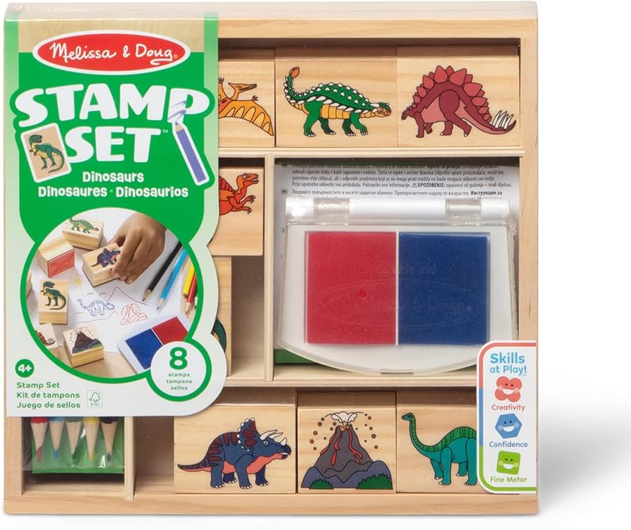 M&D 1633 Wooden Stamp Set - DINOSAUR