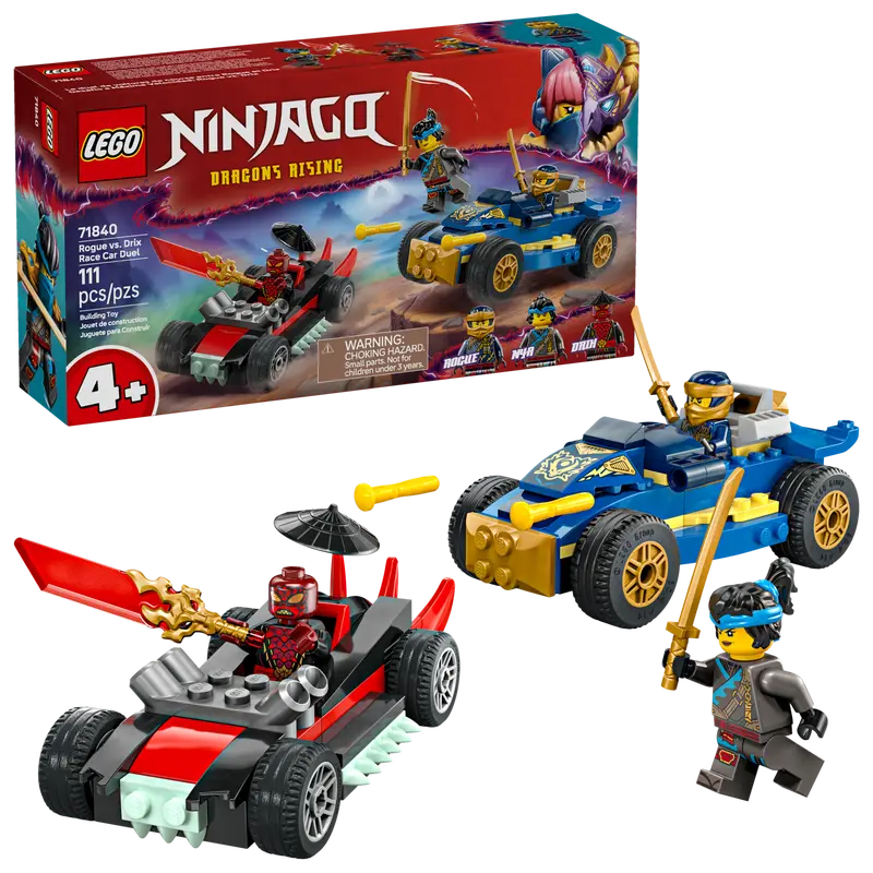 Lego 71840 Ninjago Rogue vs. Drix Race Car Set Duel