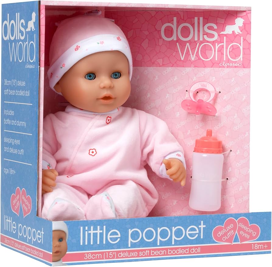 Dolls World Little Poppet Deluxe Soft Bean Bodied Doll 38cm