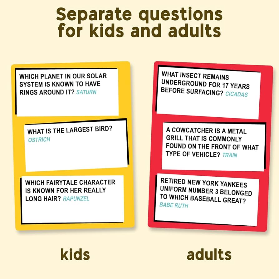 Who Knows More? Kids or Adults Trivia Game