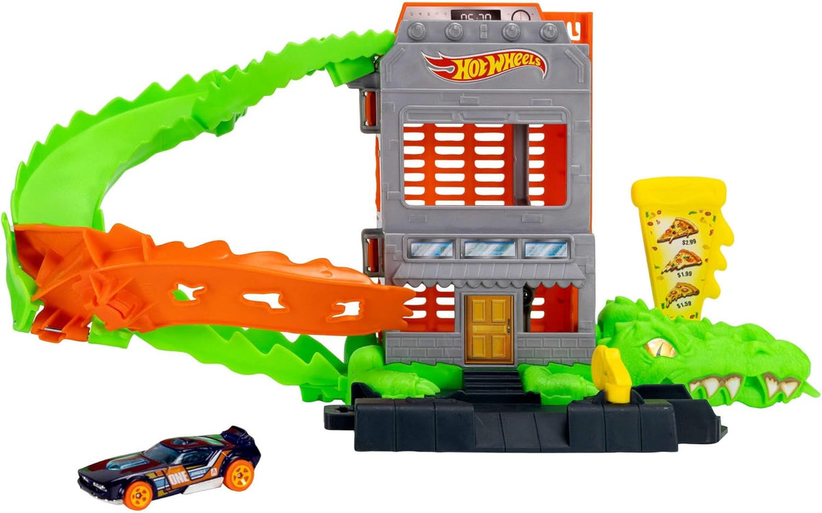 Hot Wheels City Nemesis Croc Pizza Attack Playset