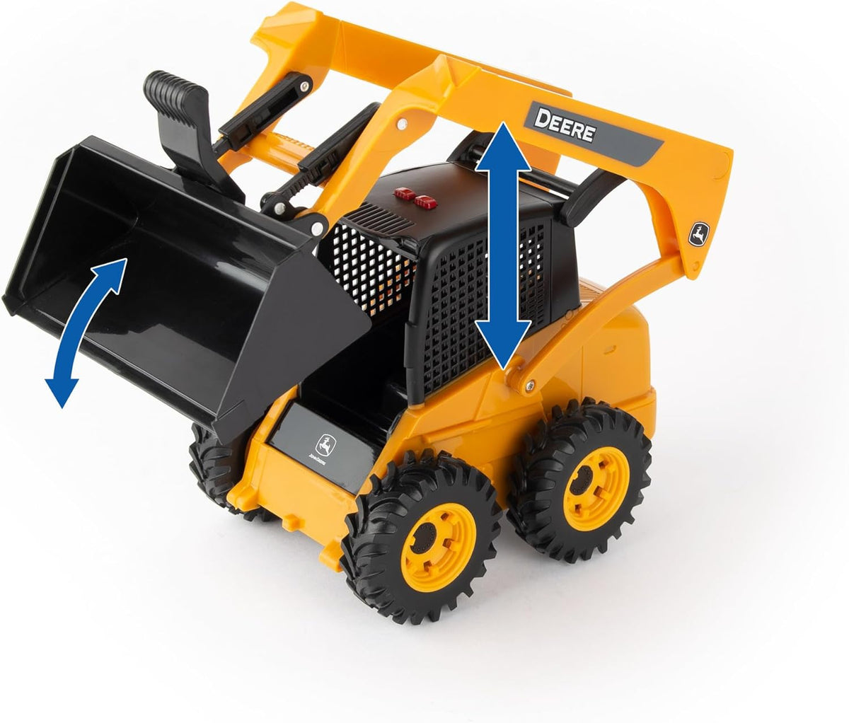 John Deere Construction Set with Accessories Skid Steer, Trailer and Chevrolet Truck