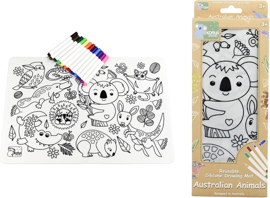 Koala Dream Reusable Silicone Drawing Mat - Australian Animals