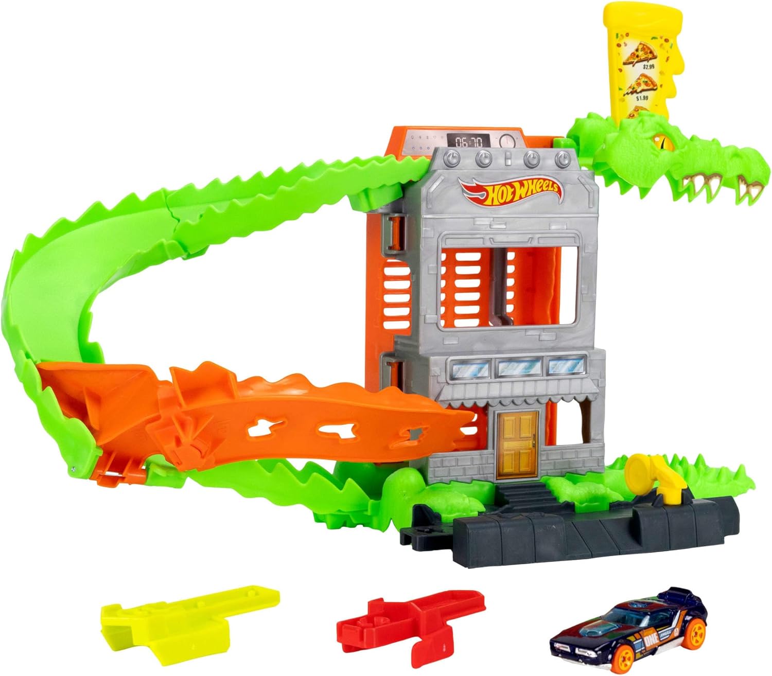 Hot Wheels City Nemesis Croc Pizza Attack Playset