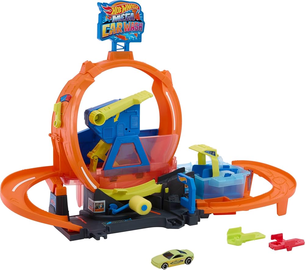 Hot Wheels Colour Shifters Mega Loop Car Wash Playset