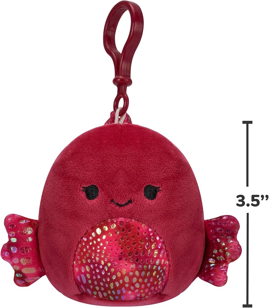 Squishmallow 3.5inch Valentines Clip On Plush - Barella
