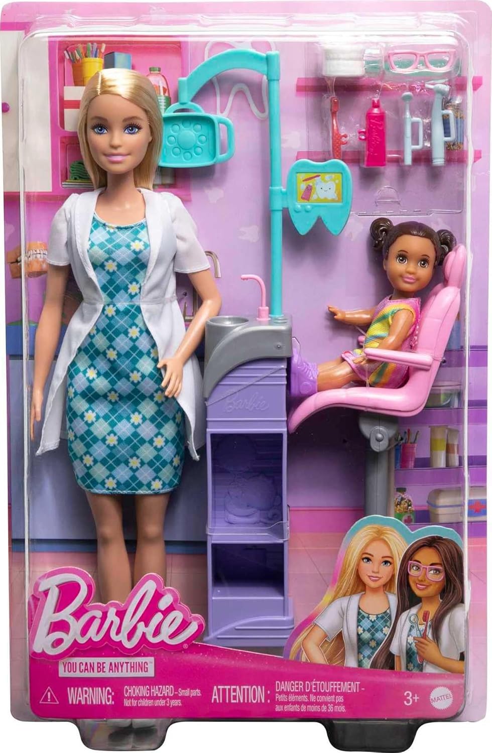 Barbie Careers Playset - Dentist HKT69 Barbie Blonde Hair Brunette Child