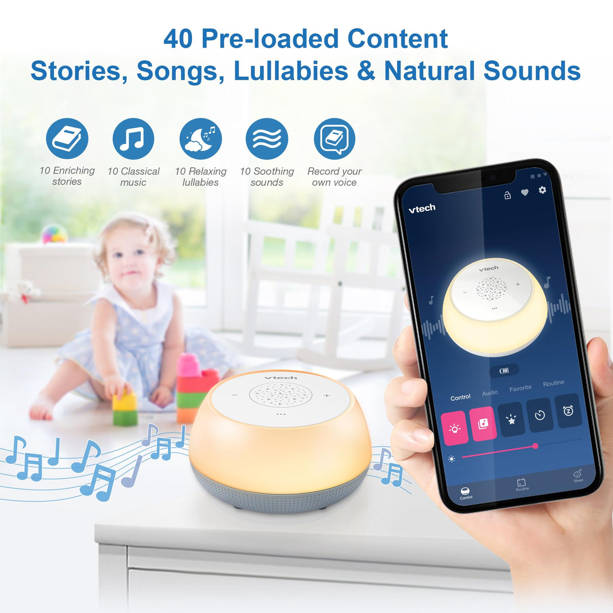 VTech V-Hush Mini Storytelling Soother with Sleep Trainer