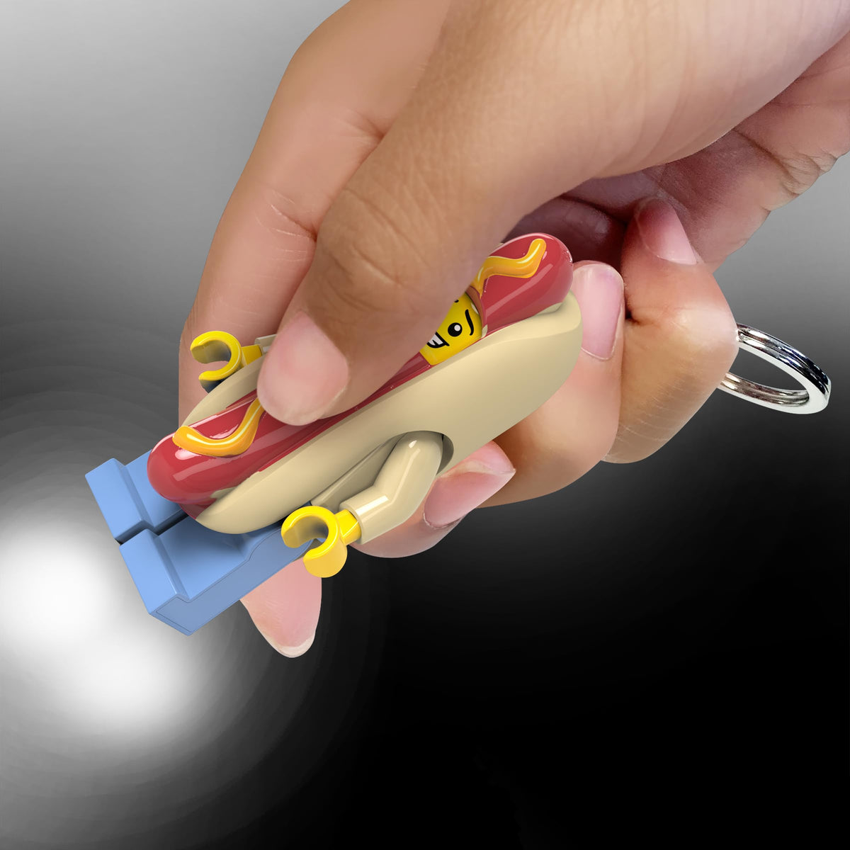 Lego Hotdog Man Key Ring Light