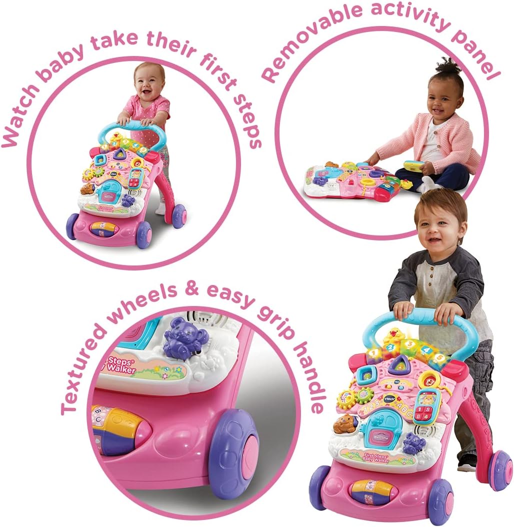 Vtech First Steps Baby Walker Pink NEW Req 2 AA Batteries