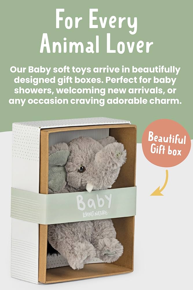 Living Nature Plush Baby Elephant Gift Boxed