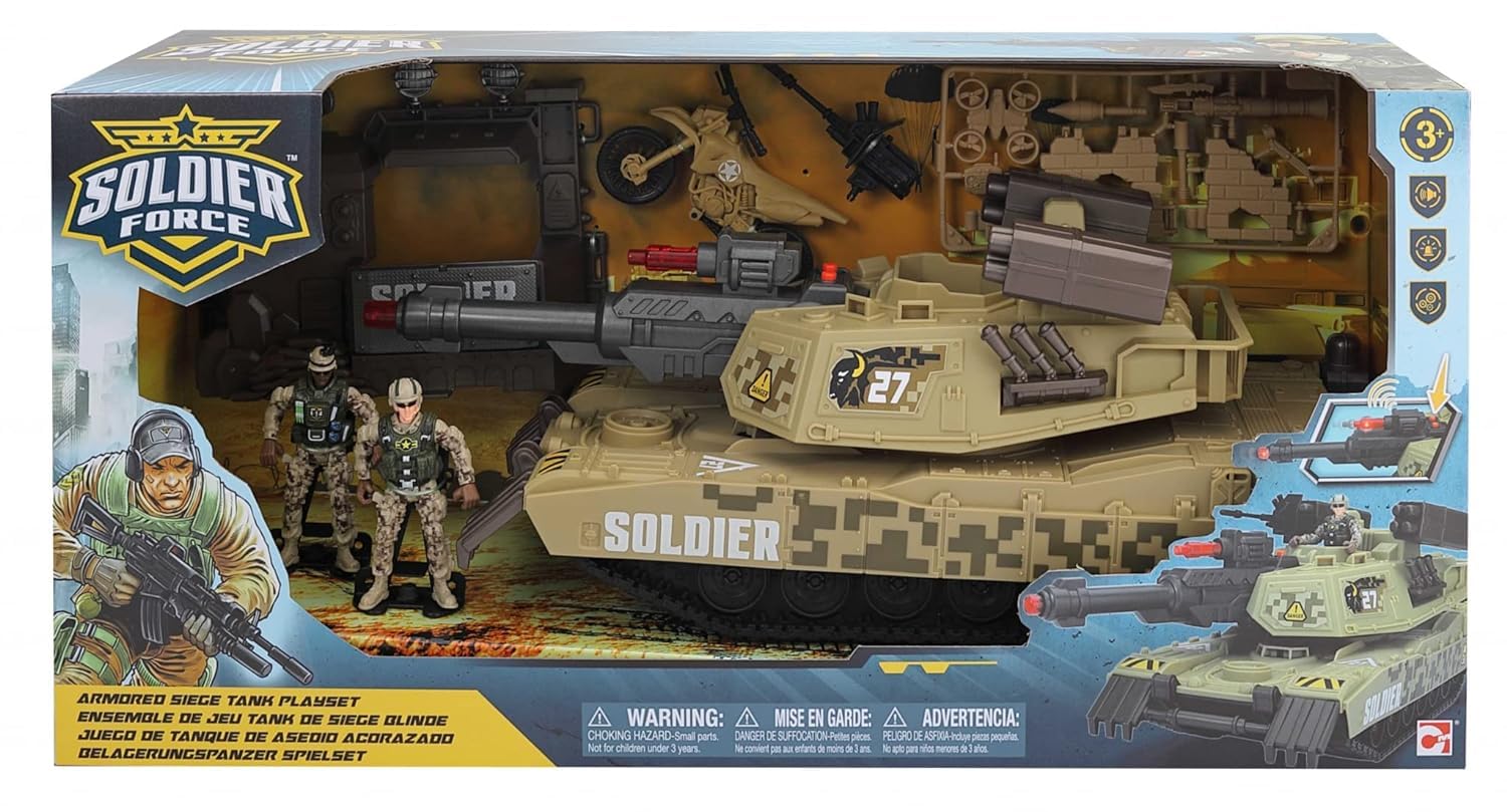 Soldier Force Armored Seige Tank Playset Demo Batteries Included