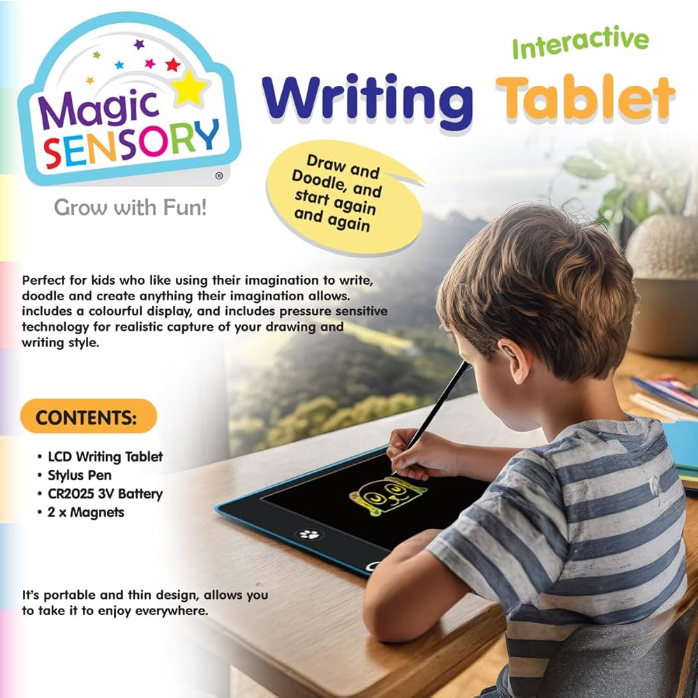 Magic Sensory LCD Interactive Writing Tablet USB Re-chargeable Draw &amp; Doodle Yellow