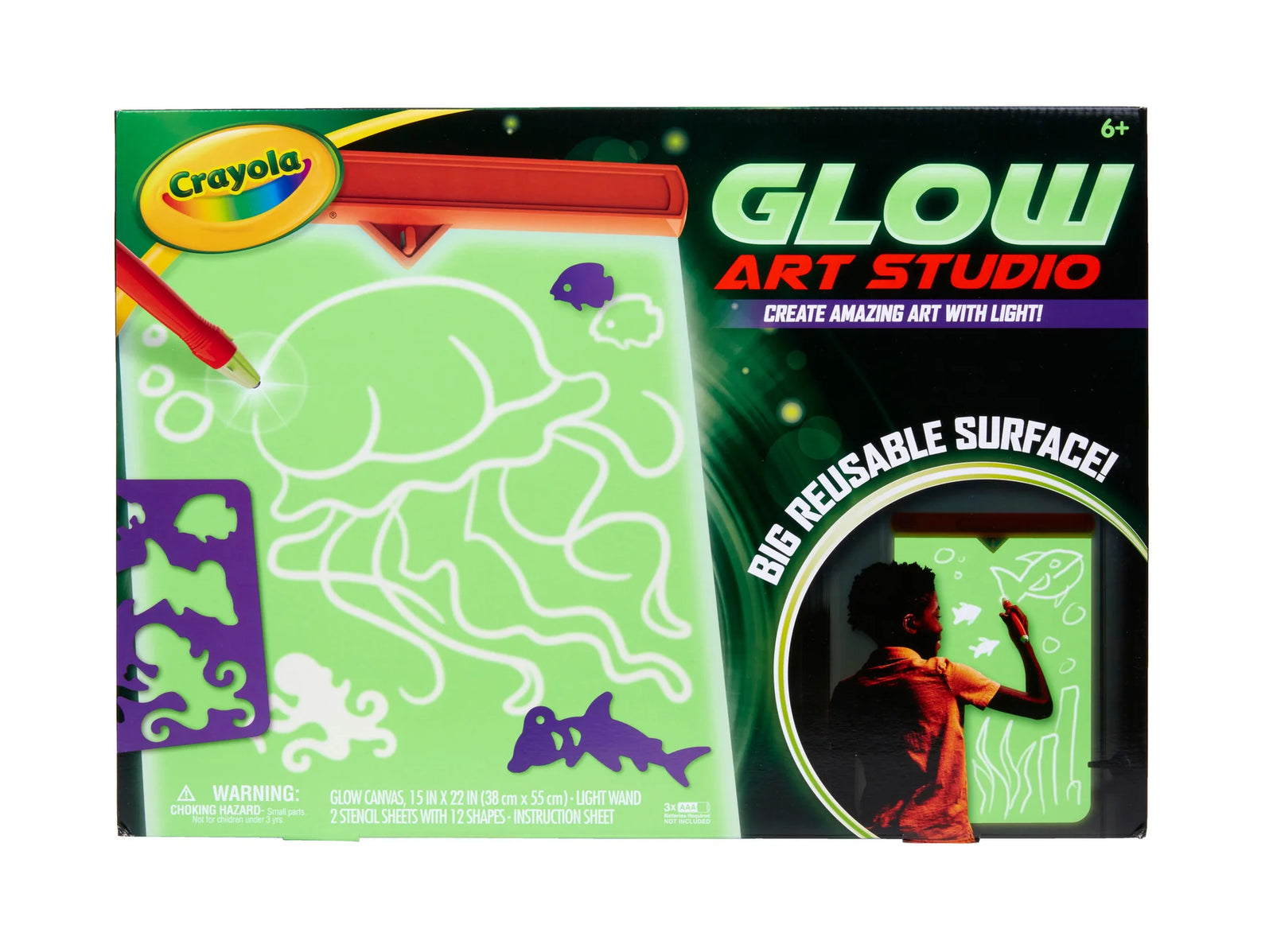 Crayola Glow Art Studio Req 3 AAA Batteries