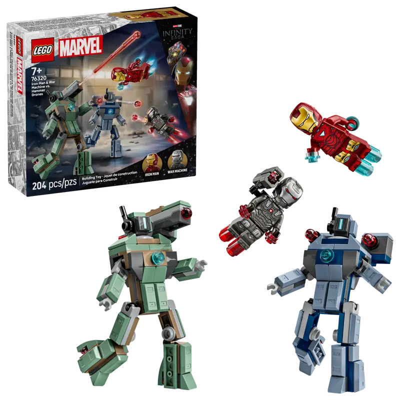 Lego 76320 Super Heroes Marvel Iron Man &amp; War Machine vs Hammer Drones