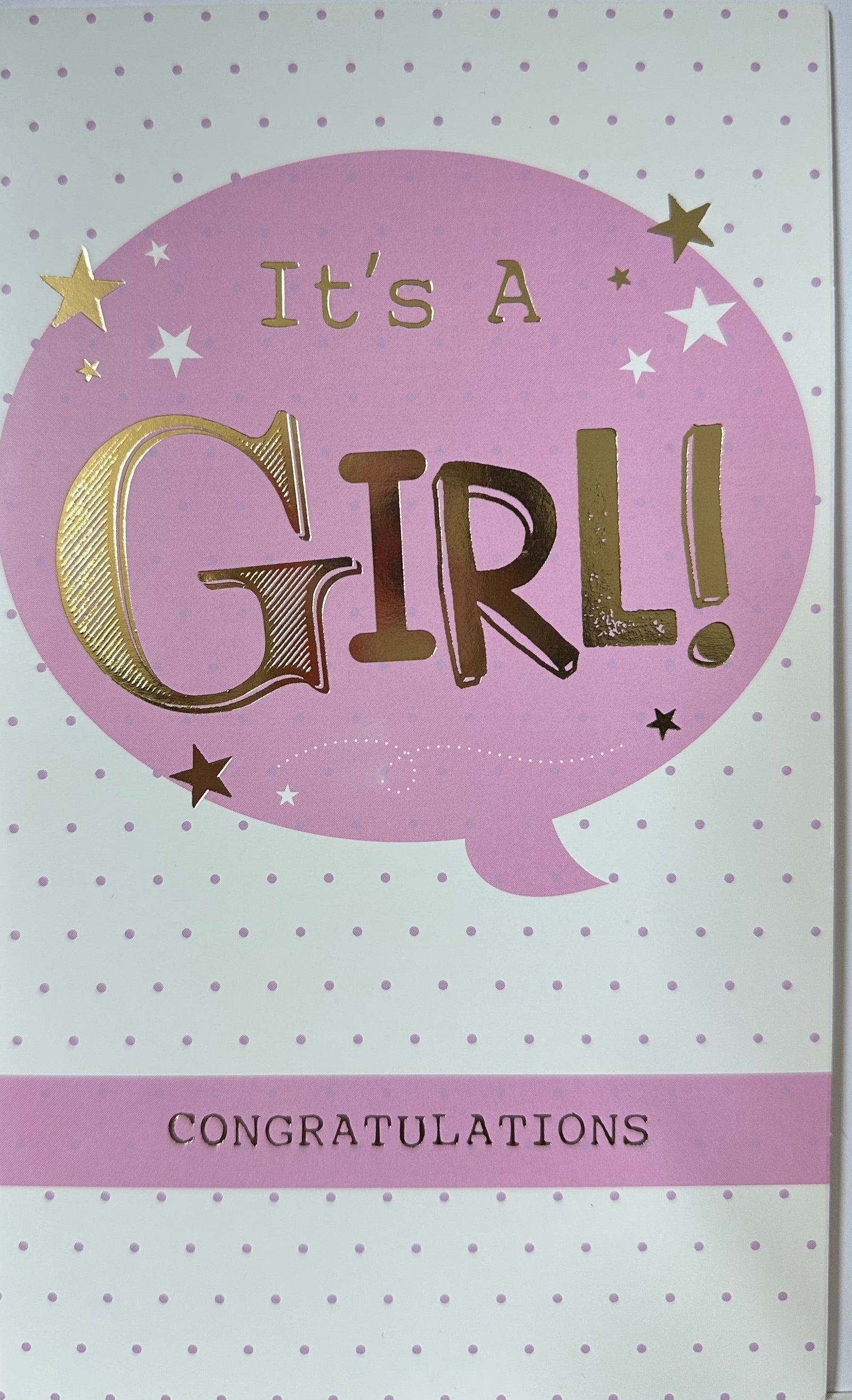 Baby Card - It's A Girl Congratulations