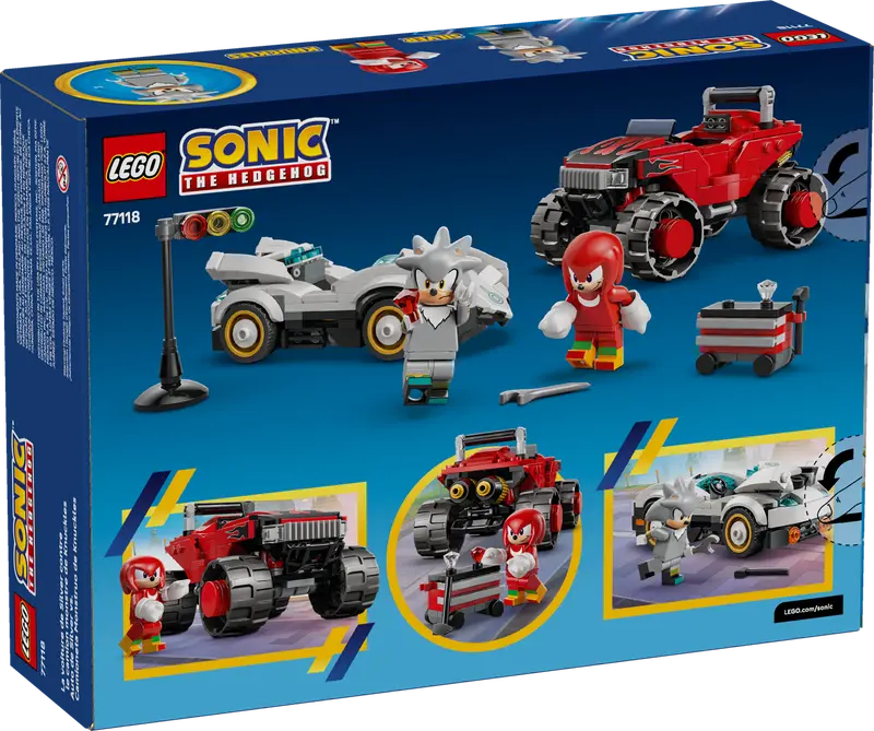 Lego 77118 Sonic Silver's Car vs Knuckle's Monster Truck