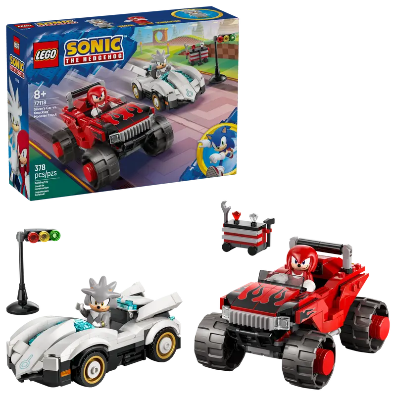 Lego 77118 Sonic Silver's Car vs Knuckle's Monster Truck