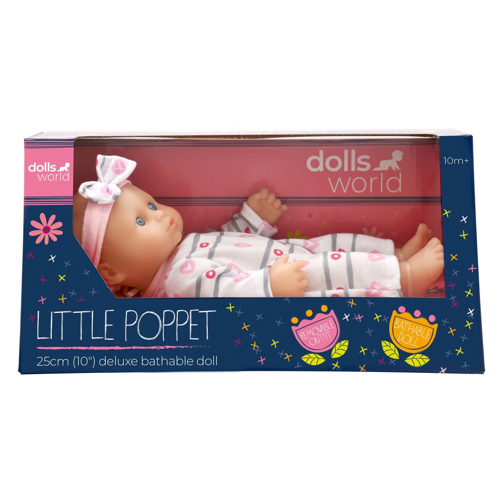 Dolls World Little Poppet 25cm (10") Deluxe Bathable Doll