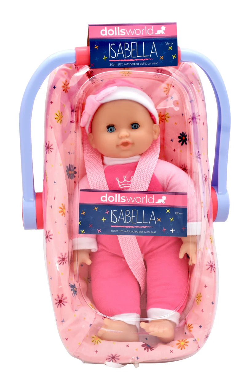 Dolls World Isabella Doll and Car Seat 30cm