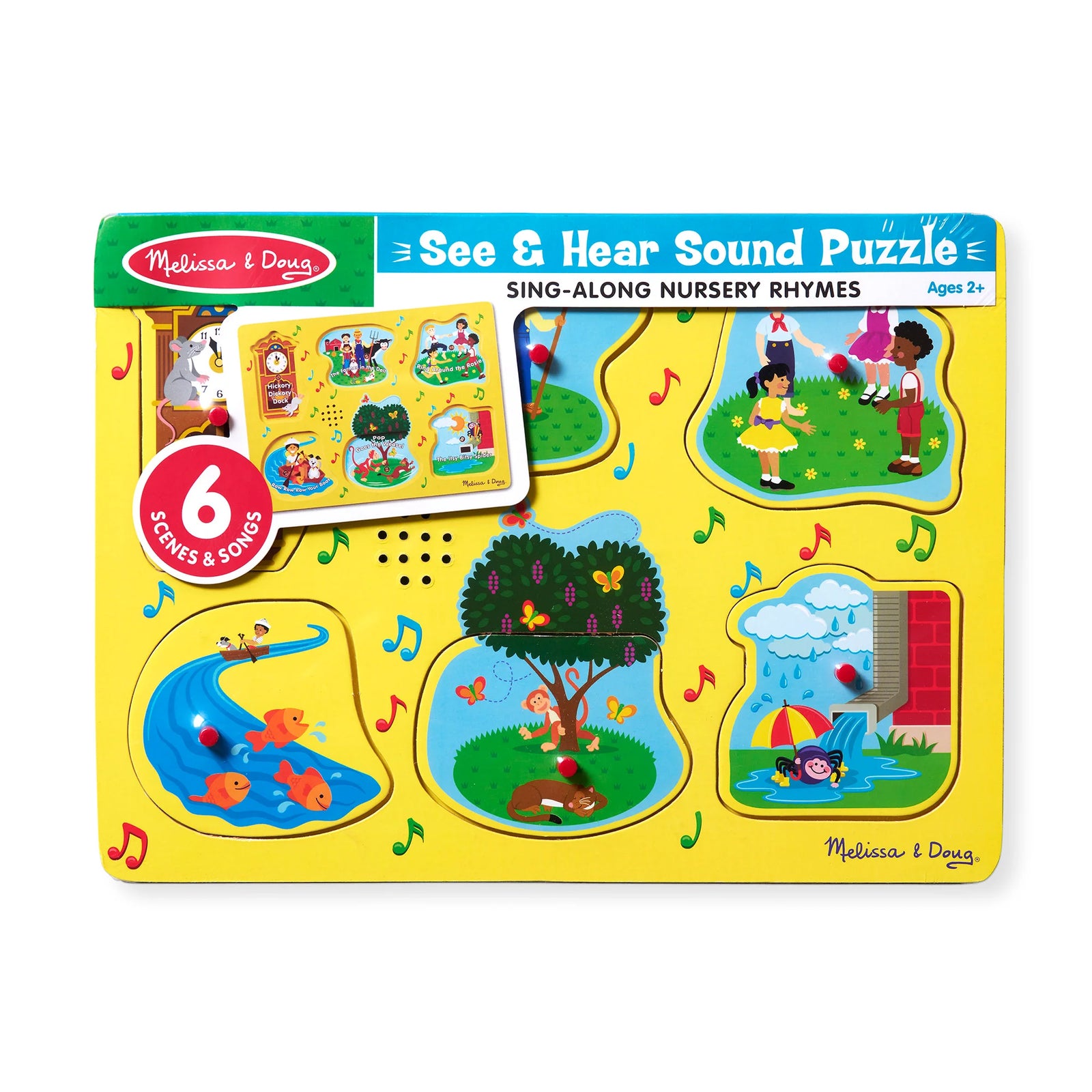 M&D735 Wooden See & Hear Sound Puzzle Sing Along Nursery Rhymes