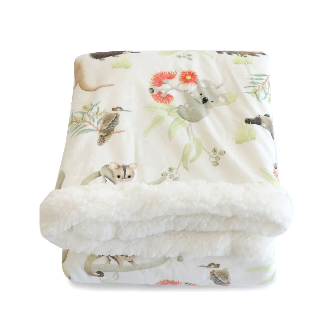 Bubba Blue Aussie Animals Cuddle Blanket Oatmeal 70cm x 90cm