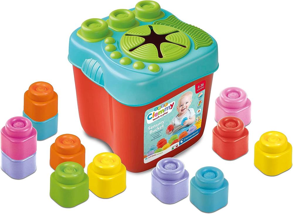 Clementoni  - Soft Clemmy - Sensory Bucket 15pcs 6 - 36 months