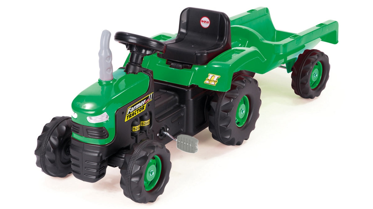 Dolu Pedal Tractor &amp; Trailer Green