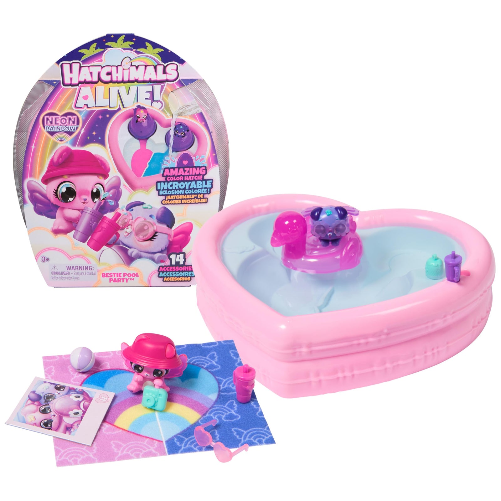 Hatchimals Alive Neon Rainbow Bestie Pool Party