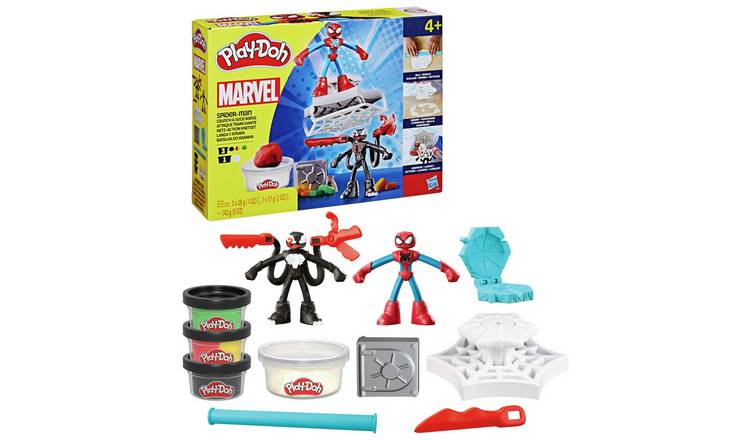 Play Doh Marvel Spiderman Launch &amp; Slice Battle Playset