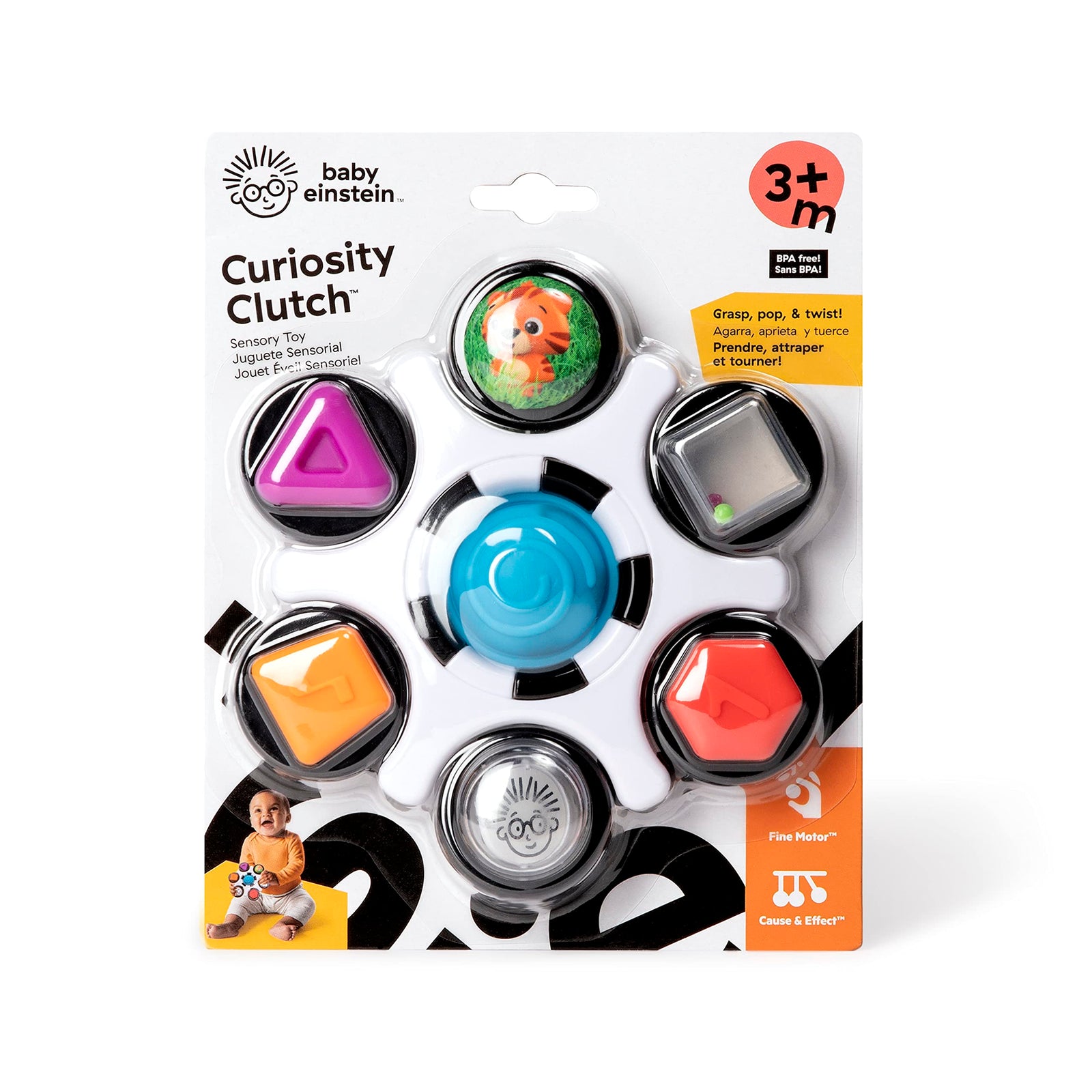 Baby Einstein Curiosity Clutch Twist & Pop Sensory Toy
