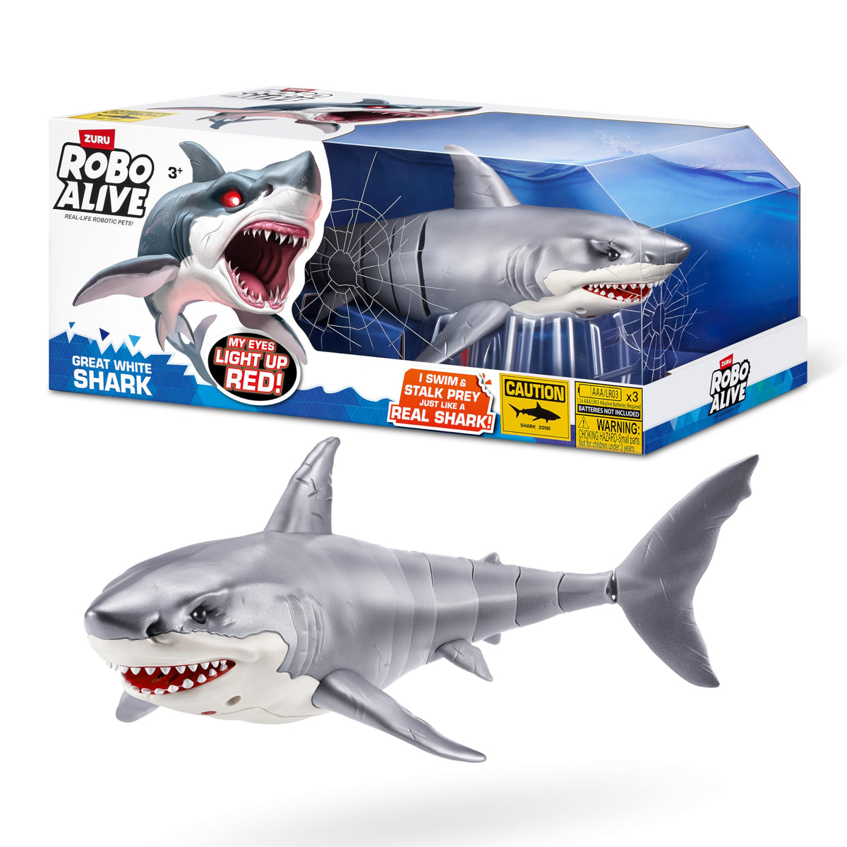 Zuru Robo Alive Great White Shark Attack req 3 x AAA batteries
