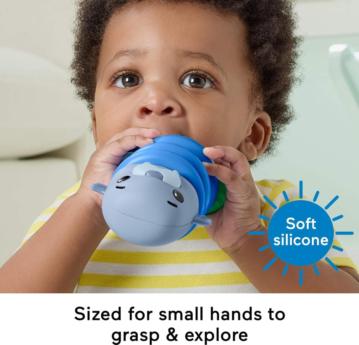 Fisher Price Squishseas 2 in 1 Silicone Rattle - Walrus