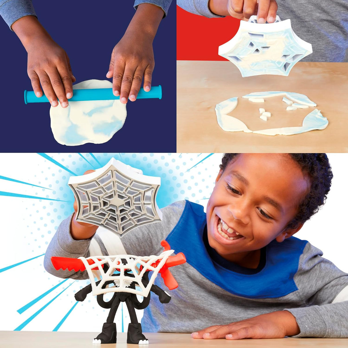 Play Doh Marvel Spiderman Launch &amp; Slice Battle Playset