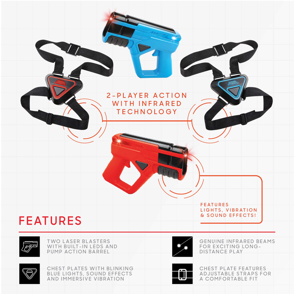 Sharper Image Electronic Laser Tag 2 Player Set Requires 6xAA &amp; 4xAAA Batteries