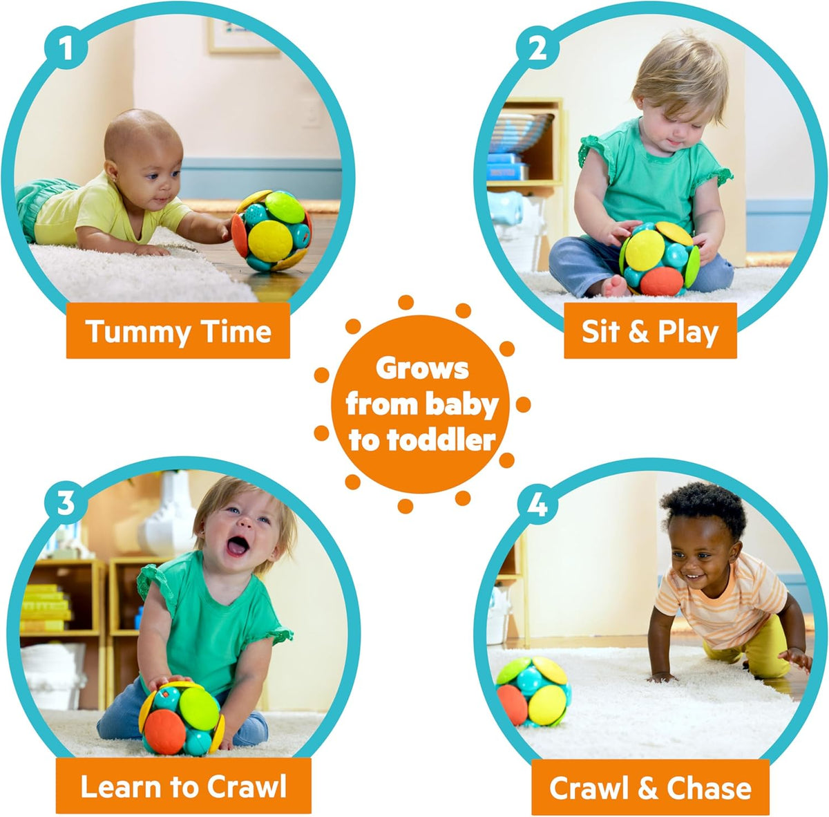 Bright Starts Wobble Bobble Crawl &amp; Chase Ball