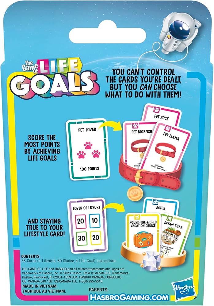 The Game of Life Goals Card Game