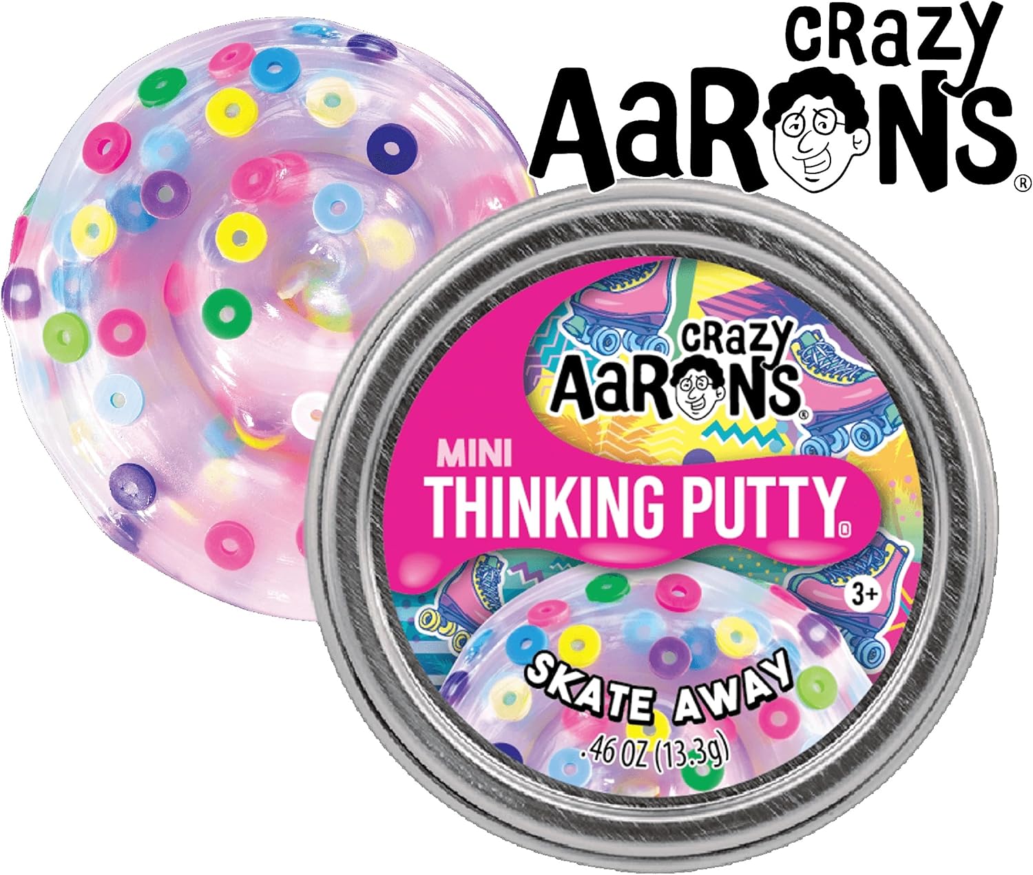 Crazy Aaron's Putty 2inch Mini Thinking Putty 13.3g Tin Skate Away