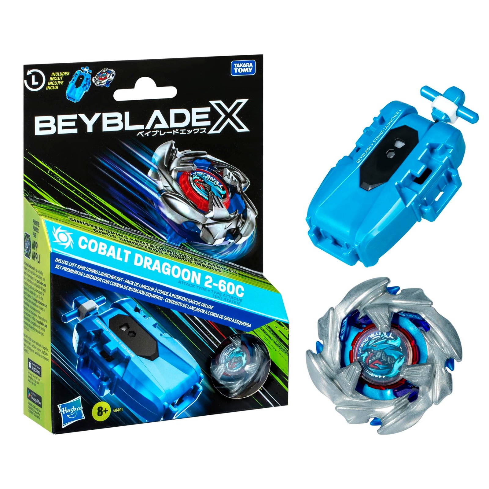 Beyblade X Deluxe String Launcher Cobalt Dragoon 2-60C