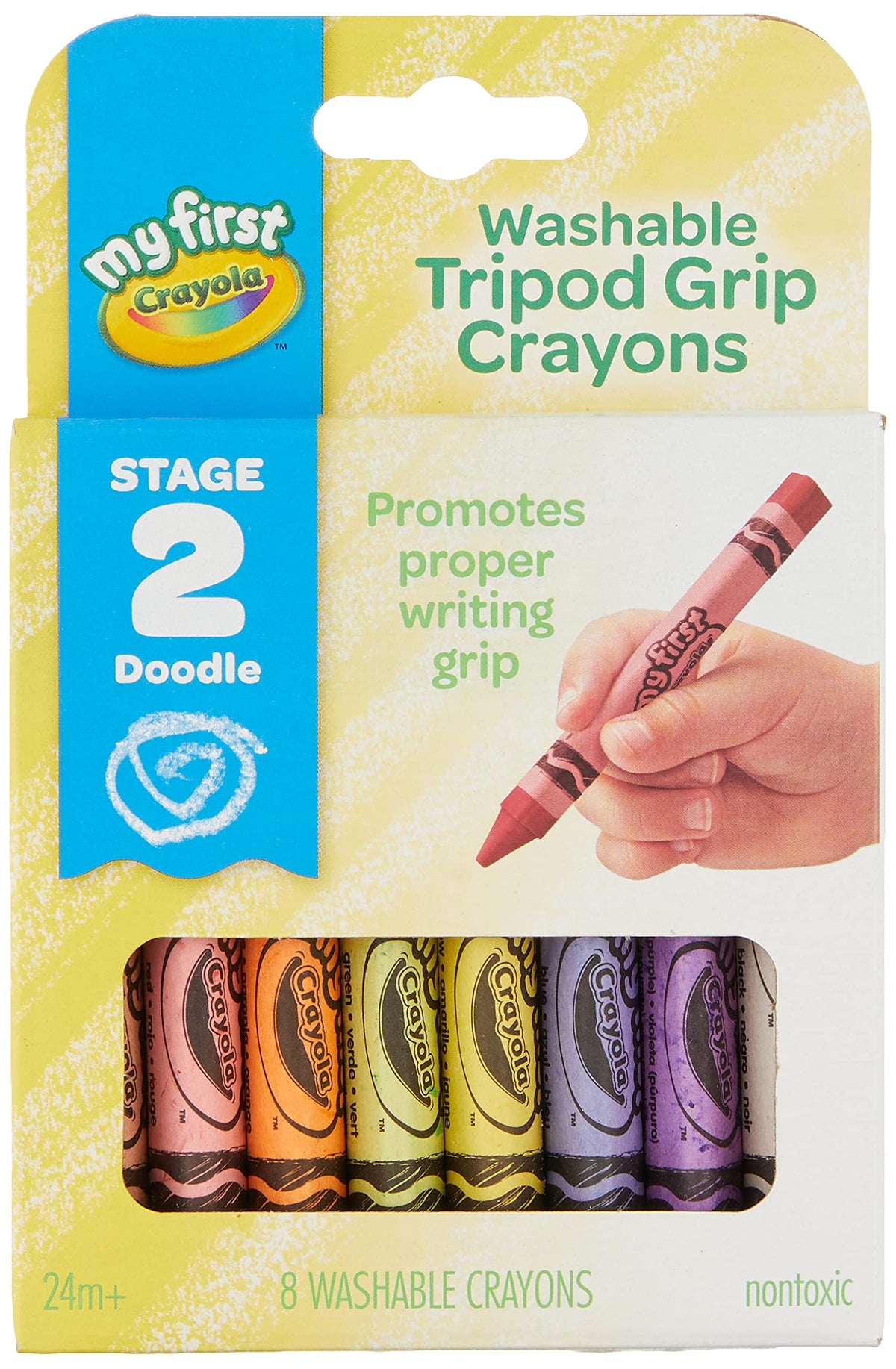 Crayola 8pk Washable Tripod Grip Crayons