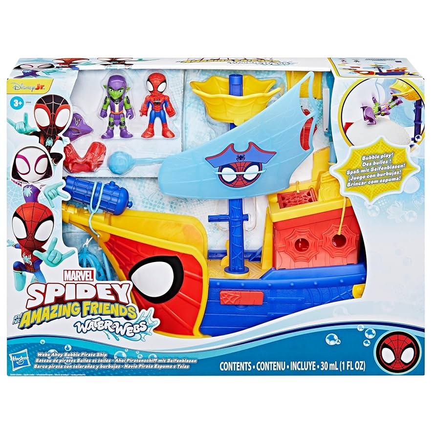 Spidey & His Amazing Friends Water Webs Ahoy Bubble Pirate Ship